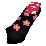 Socquettes Fleur noir et rose