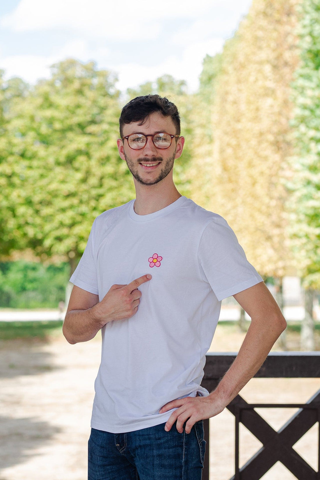 Tee Shirt fleur blanc